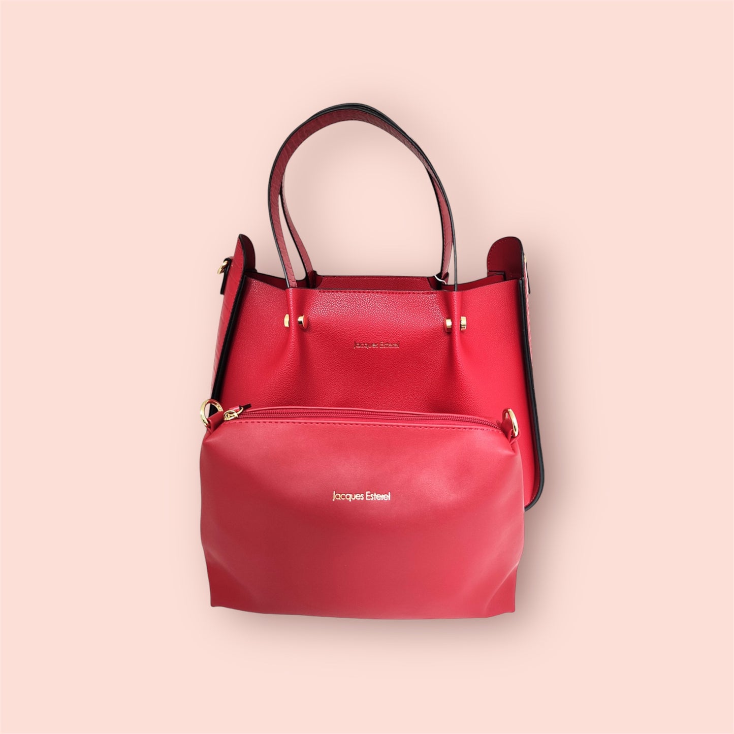Sac à main Jacques Esterel ( deux en un) cuir Rouge