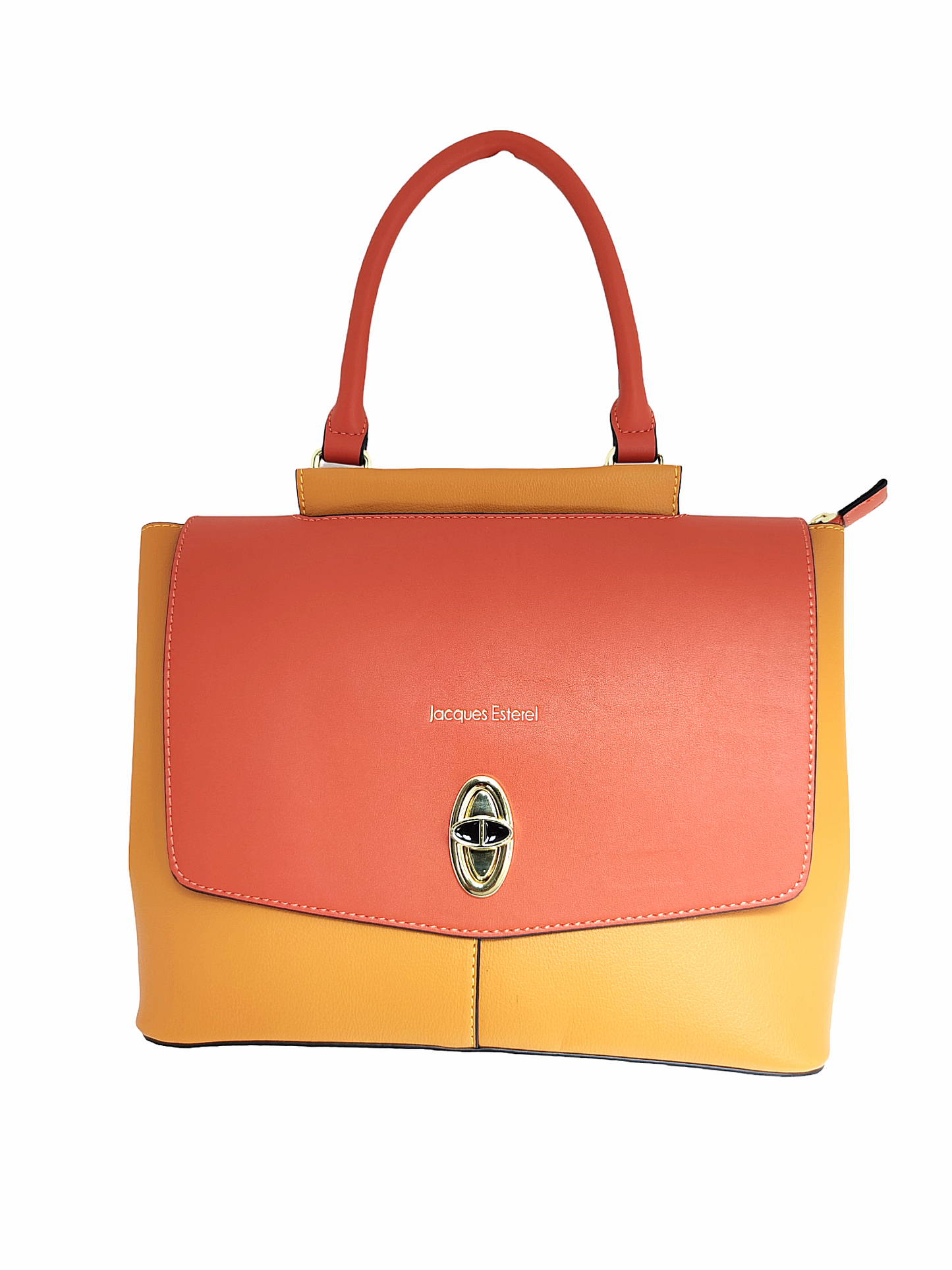 Sac à main Jacques Esterel en cuir jaune/orange