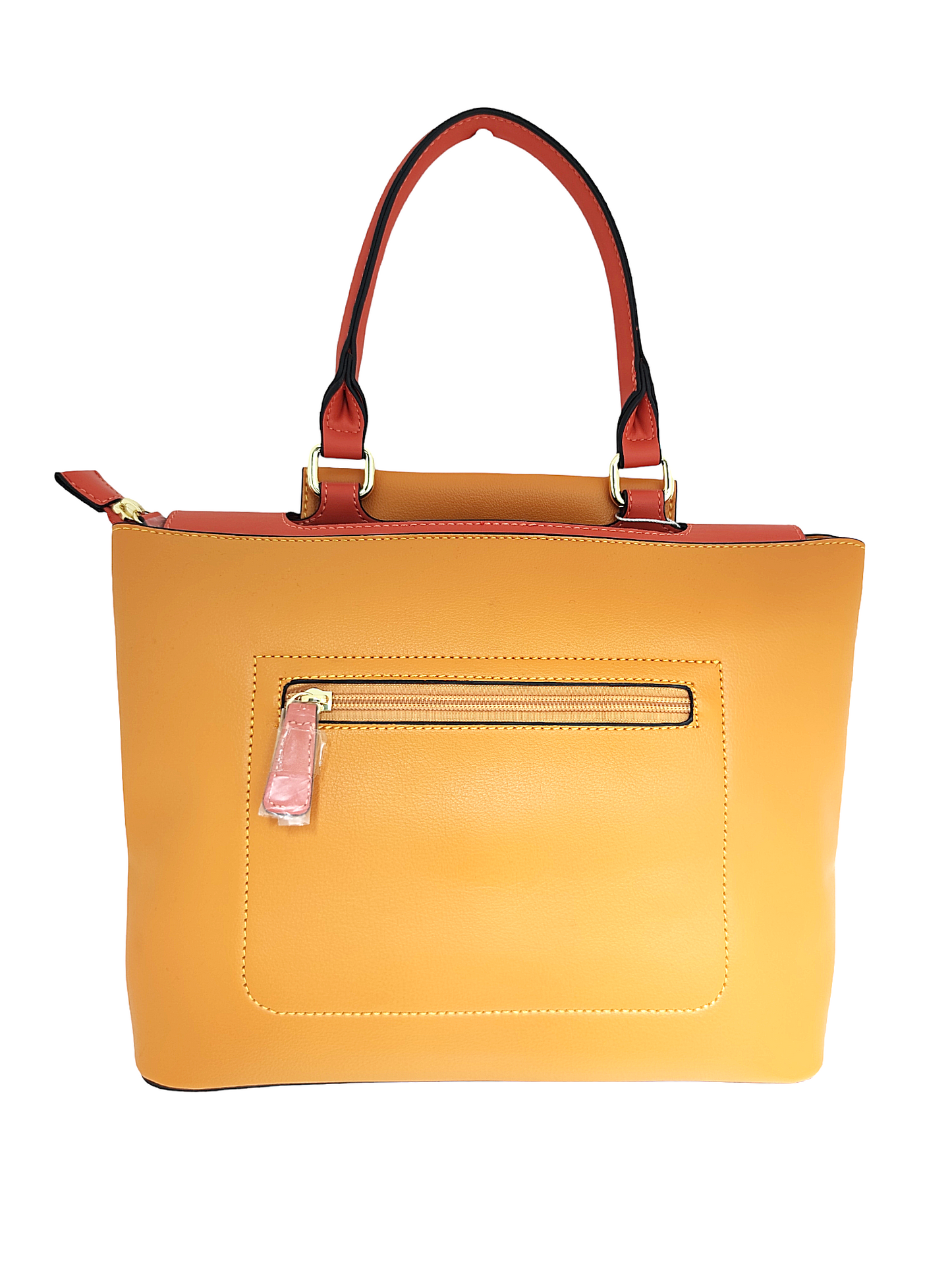 Sac à main Jacques Esterel en cuir jaune/orange