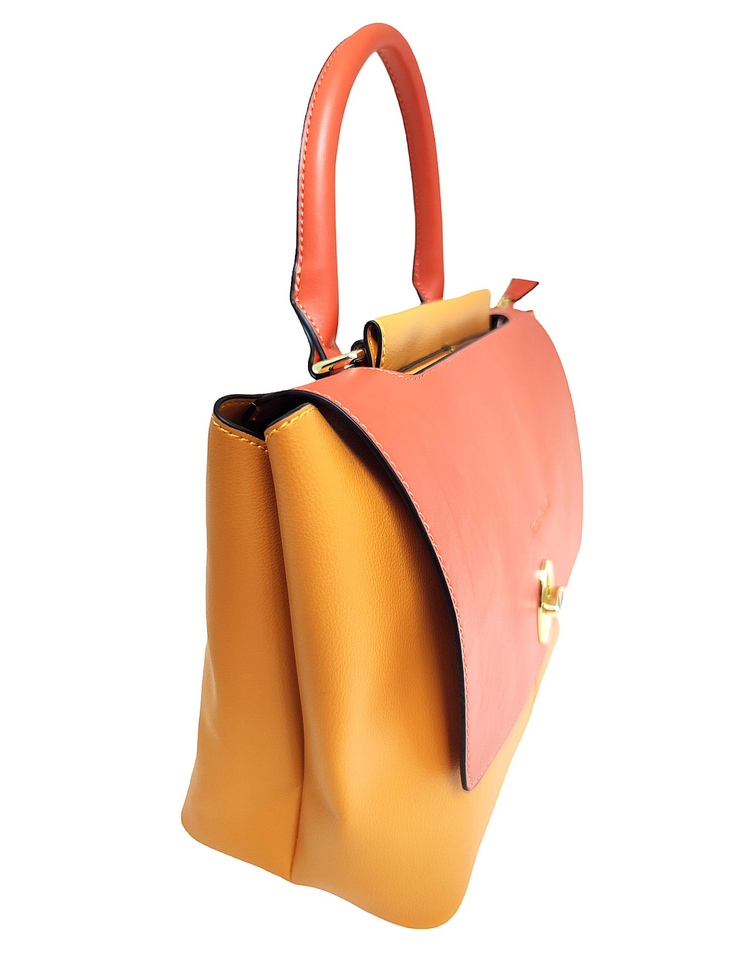 Sac à main Jacques Esterel en cuir jaune/orange