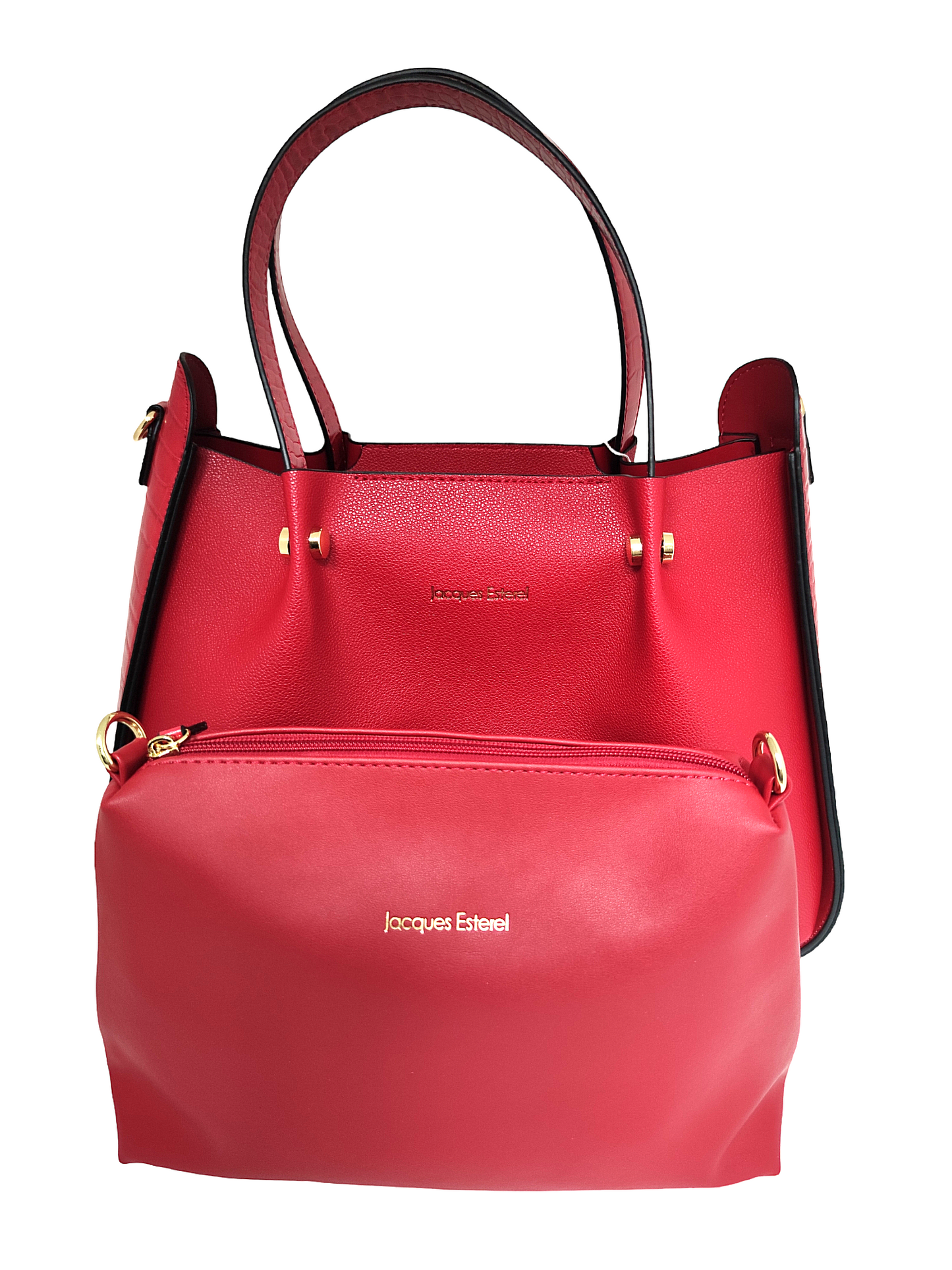 Sac à main Jacques Esterel ( deux en un) cuir Rouge