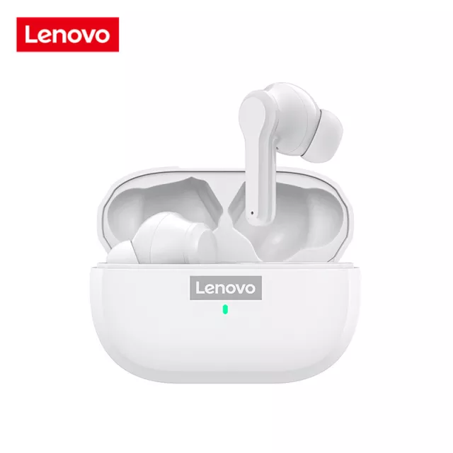 Original Lenovo LP1S TWS Écouteur sans Fil Bluetooth 5.0 Imperméable à Réduction du Bruit de Sport avec Micro - blanc