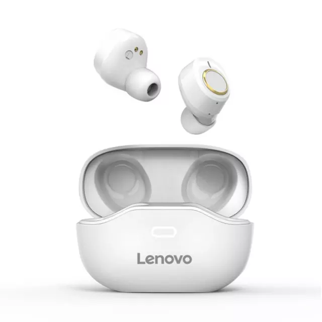 Lenovo X18 Écouteurs Bluetooth Écouteurs sans Fil Embouts ergonomiques ultralégers Son Stéréo de Qualité Certifiés IPX4 Autonomie 24h Contrôle Tactile - blanc