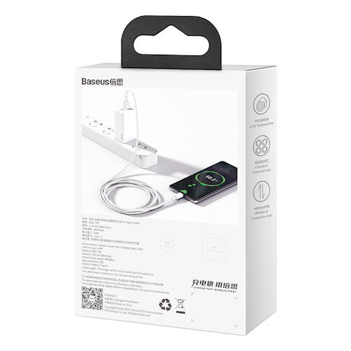 CÂBLE BASEUS USB-A VERS USB TYPE-C - SYNCHRONISER LA CHARGE BLANC