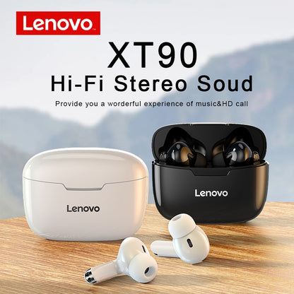 Lenovo XT90 casque sans fil BT écouteurs de sport intra-auriculaires étanche à la transpiration avec contrôle tactile blanc