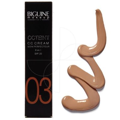 BIGUINE CC CREME & FOND DE TEINT 8 EN 1 SPF 20 ANTI AGE SOIN PERFECTEUR 03 AMBRE