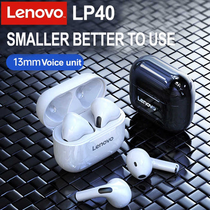 Lenovo LP40 TWS Écouteur Semi-intra-auriculaires Bluetooth sans Fil - Blanc