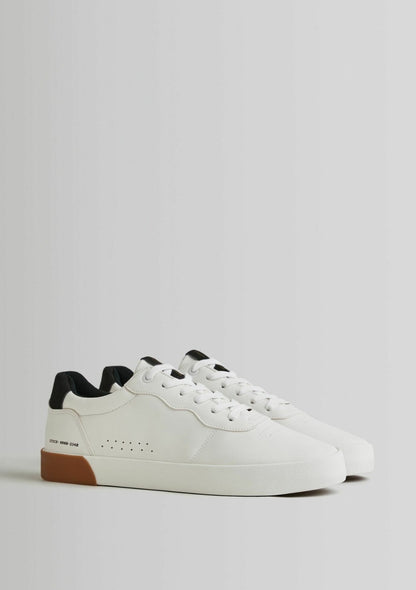 BERSHKA, mit  farbiger ferse, white