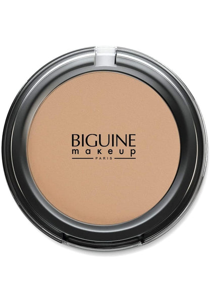 BIGUINE MAKEUP PARIS - Poudre Compacte Soie - Compact Powder - Teint Uniforme - Matifiante - Origine Minérale - Ambre