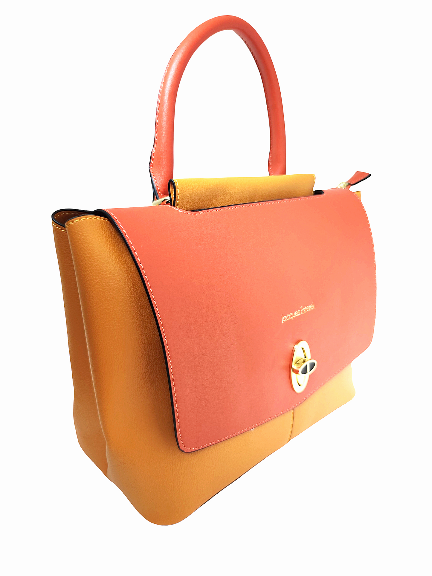 Sac à main Jacques Esterel en cuir  jaune/orange